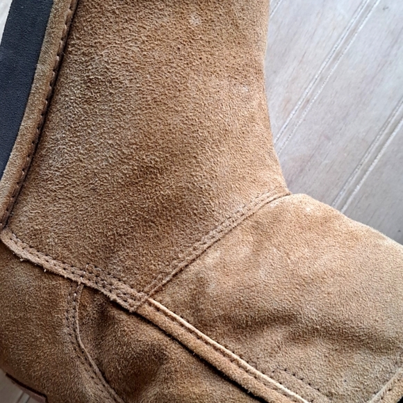 UGG Abree 1016548 Mini Sheepskin Chestnut Suede Side Zip Ankle Boots - Picture 12 of 13